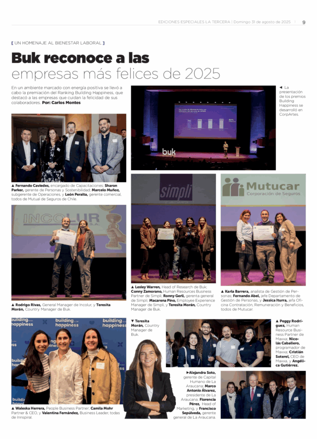 Fuimos reconocidos en el Ranking Building Happiness 2025 de Buk